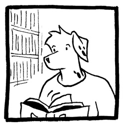 Looking through a book